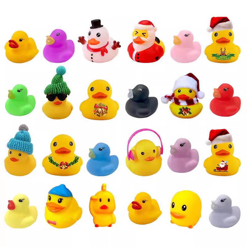 Weihnachts-Adventskalender 2024 Mit 24 Gummienten | 24-tägiger Countdown | Für Kinder & Kleinkinder | Bunt & Quietschend