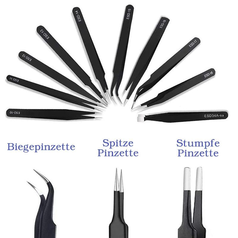 Buntes Bastelpinzetten-Set – 8 Präzisionspinzetten Aus Kohlenstoffstahl Für Schmuck, Elektronik & Kosmetik