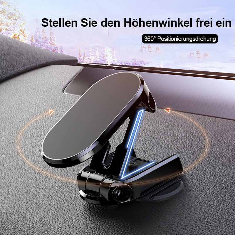 Support Téléphone Voiture Aimanté Pliable - Rotation 360°, Fort Maintien