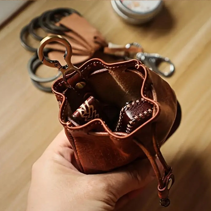 Handgefertigte Retro-Aufbewahrungstasche aus Leder