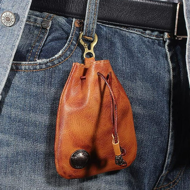 Handgefertigte Retro-Aufbewahrungstasche aus Leder