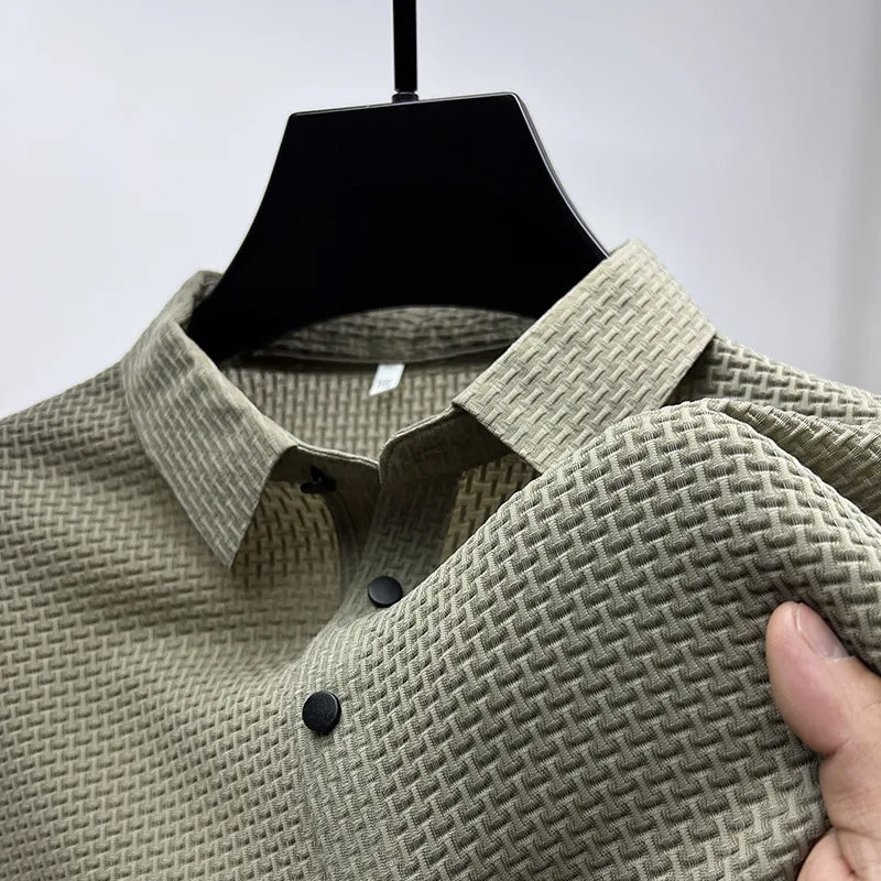 Mesh Eisseide Kurzarm T-Shirt