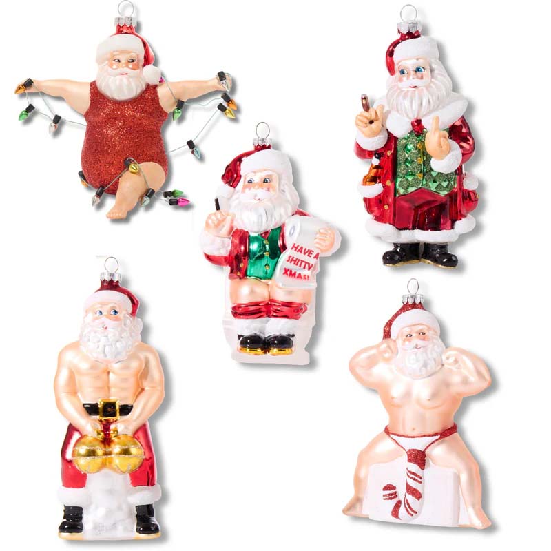 Lustige skulpturale Weihnachtsornamente