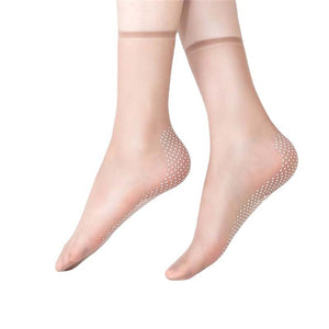 Unsichtbare, rutschfeste Kristallseidensocken für Frühling und Sommer