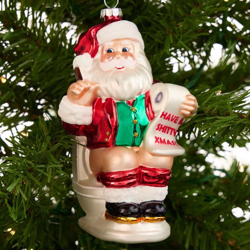 Lustige skulpturale Weihnachtsornamente