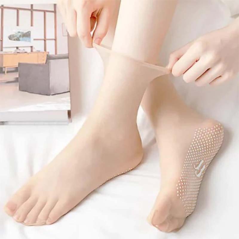 Unsichtbare, rutschfeste Kristallseidensocken für Frühling und Sommer