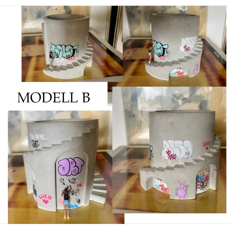 Kreativer Graffiti-Blumentopf-Stifthalter