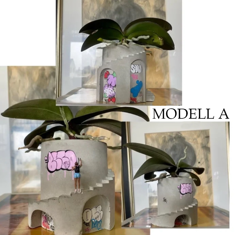 Kreativer Graffiti-Blumentopf-Stifthalter