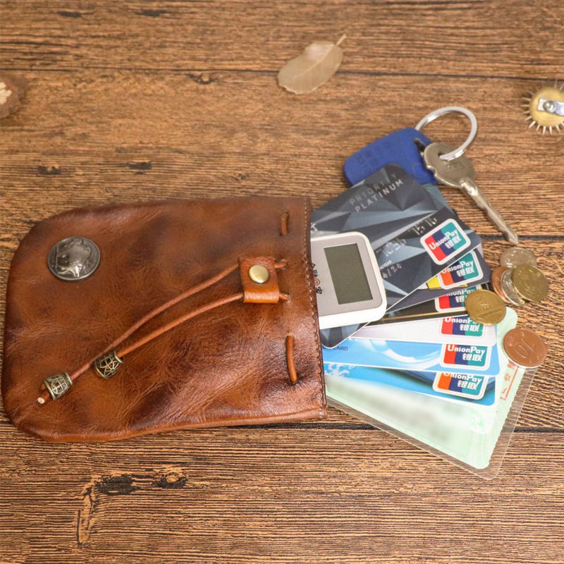 Handgefertigte Retro-Aufbewahrungstasche aus Leder