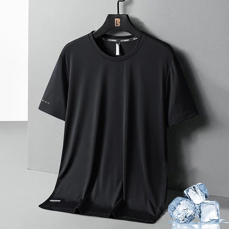 Rundhals-T-Shirt aus Eisseide