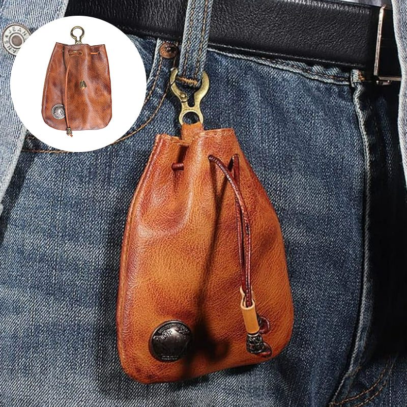 Handgefertigte Retro-Aufbewahrungstasche aus Leder