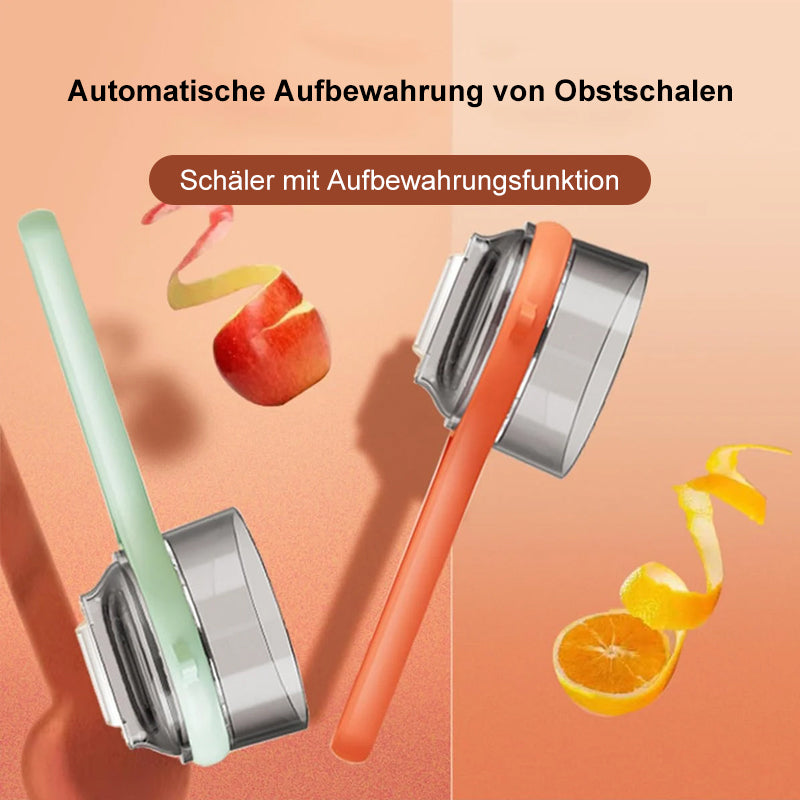 Gemüseschäler mit Aufbewahrungseimer