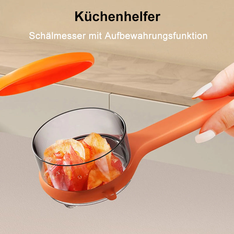 Gemüseschäler mit Aufbewahrungseimer