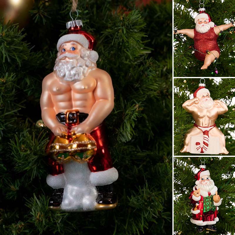 Lustige skulpturale Weihnachtsornamente