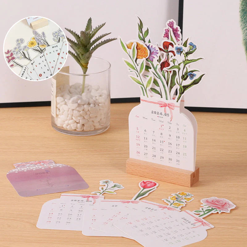 2024 Blühende Blumen Tischkalender