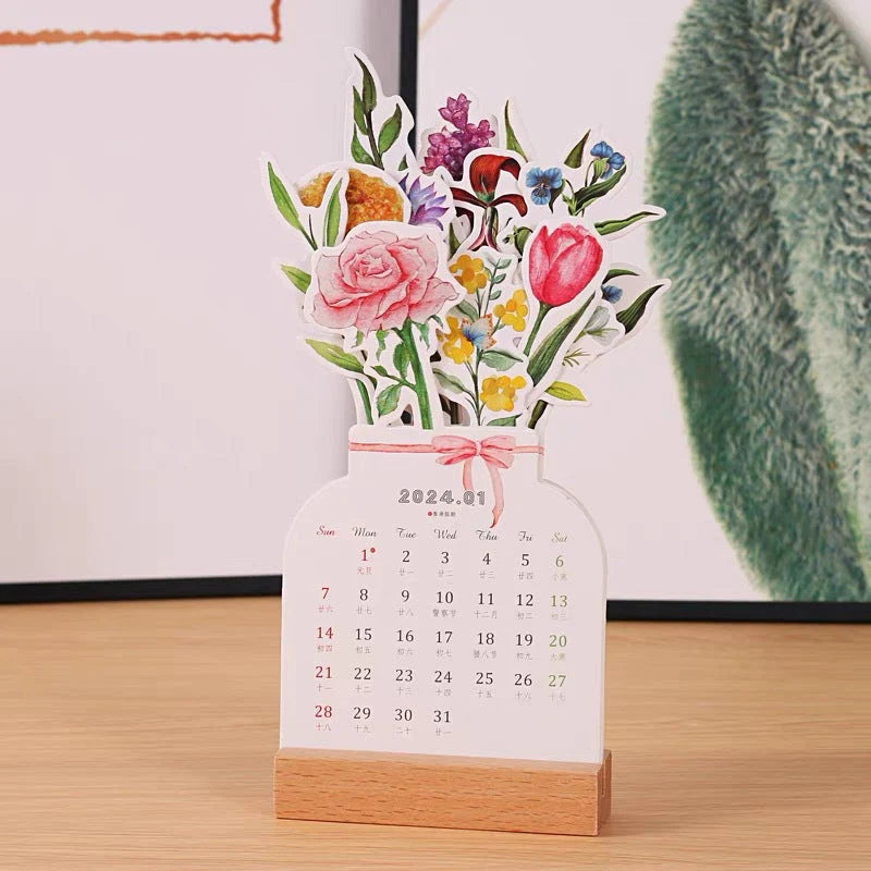 2024 Blühende Blumen Tischkalender