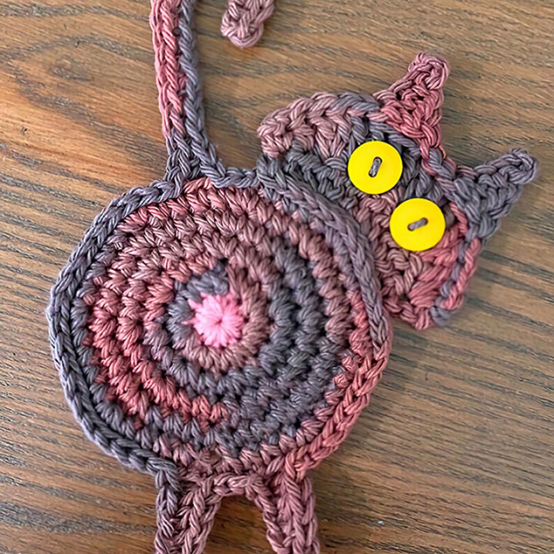 Süßer Katzenarsch Strickuntersetzer