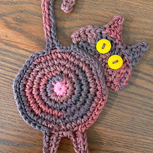 Süßer Katzenarsch Strickuntersetzer