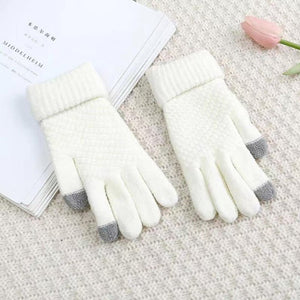 Milduall Strickhandschuhe Bildschirmberührbare Verdickte Winterhandschuhe