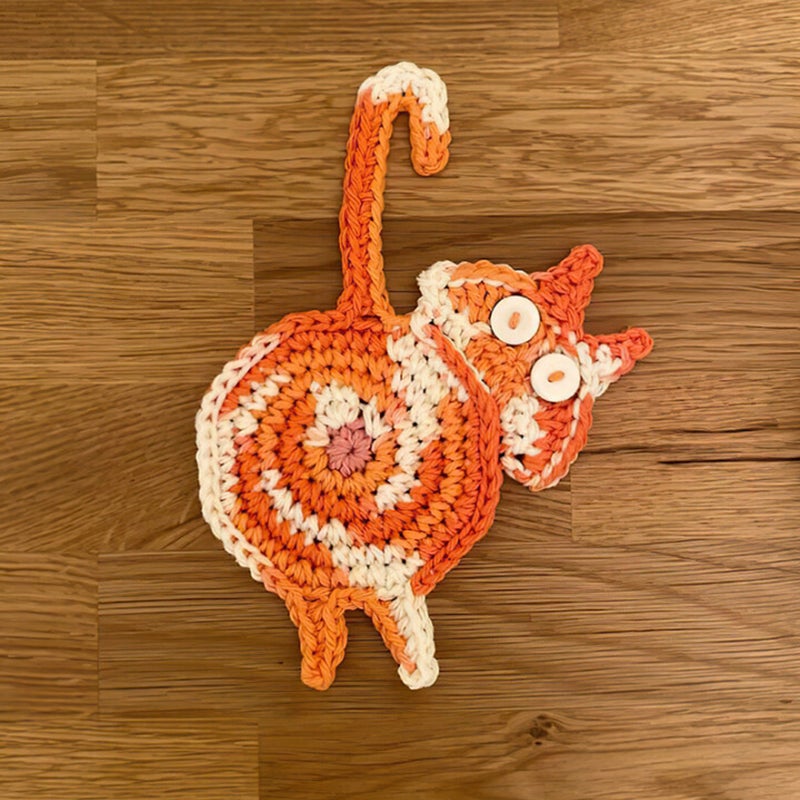 Süßer Katzenarsch Strickuntersetzer