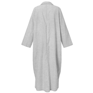 Damen gestreiftes Kleid mit Puffärmeln