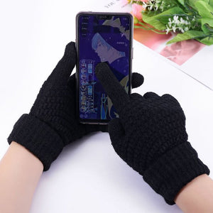 Milduall Strickhandschuhe Bildschirmberührbare Verdickte Winterhandschuhe