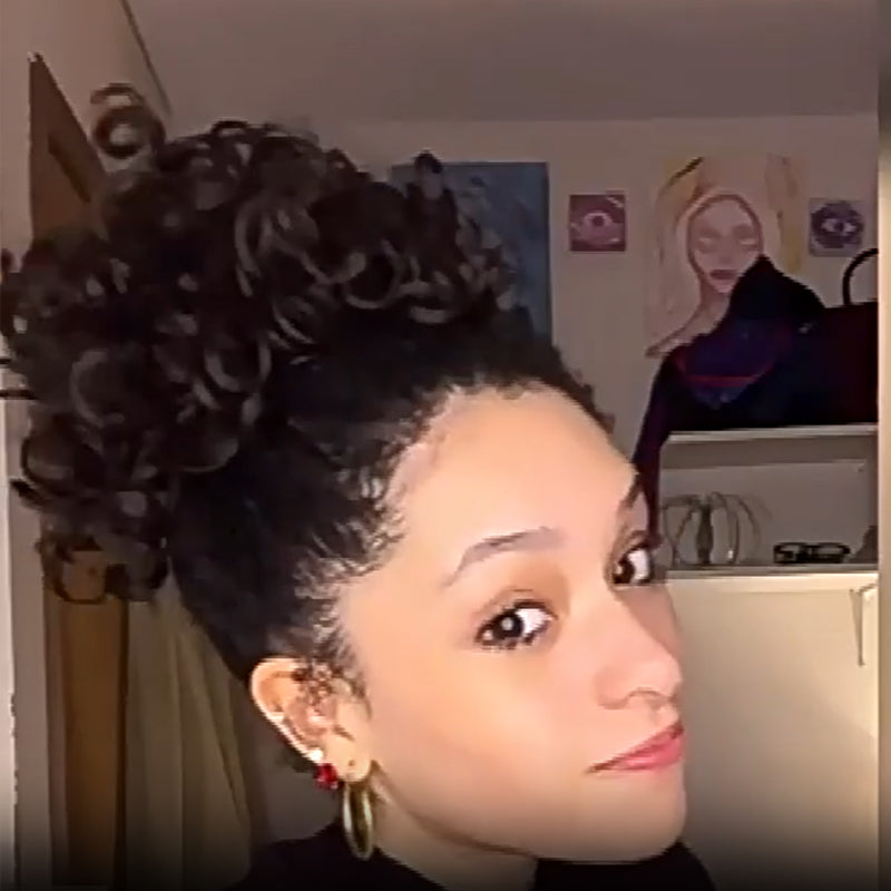 Elastischer lockerer kurzer Dutt mit Kordelzug