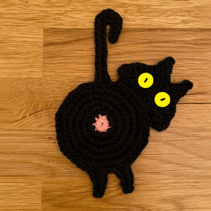 Süßer Katzenarsch Strickuntersetzer