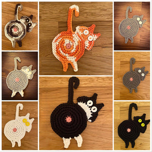 Süßer Katzenarsch Strickuntersetzer