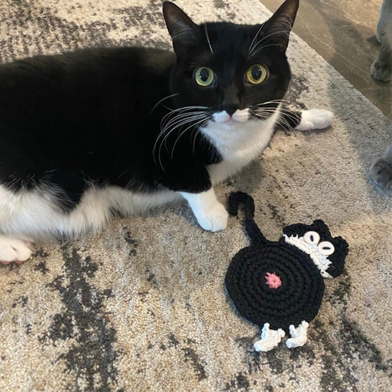 Süßer Katzenarsch Strickuntersetzer