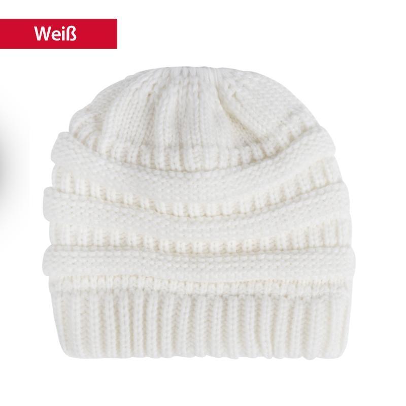 Weiche Strickpferdeschwanzkappe