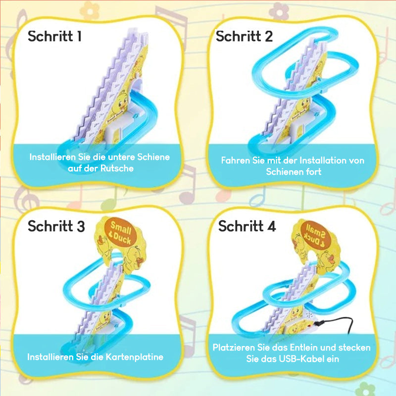 🐥Elektrische Enten Slide Track mit Licht und Musik🐥