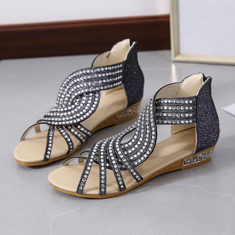 Frau Sommer Strass Sandalen