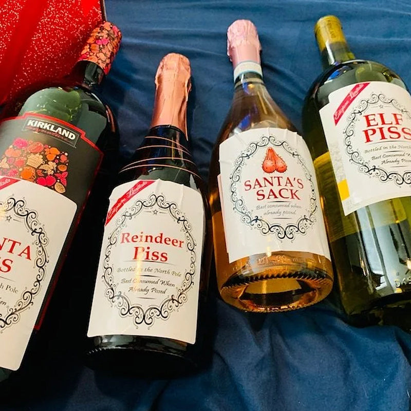 Weihnachten lustige Flaschenetiketten(5 Stück)