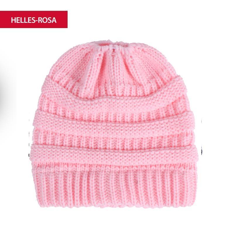 Weiche Strickpferdeschwanzkappe