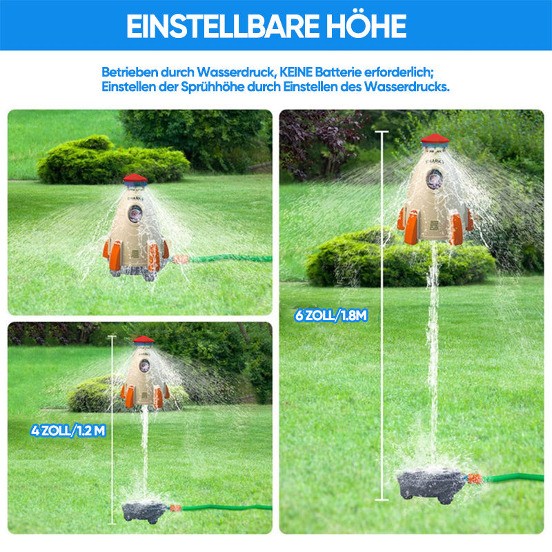 Raketenförmiger fliegender Sprinkler
