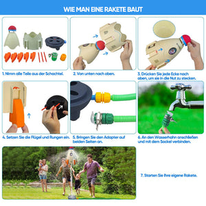 Raketenförmiger fliegender Sprinkler