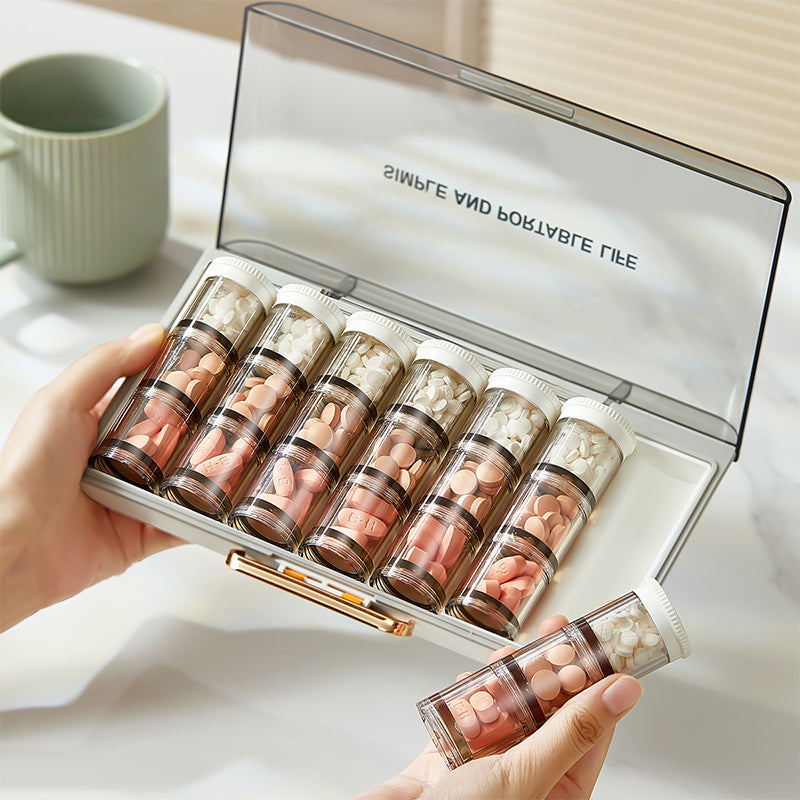 Tragbare wöchentliche Pillendose mit großem Fassungsvermögen