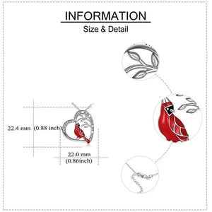 Kardinal Heart Anhänger Halskette