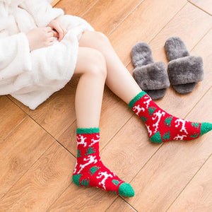 Frauen Weihnachten Plüsch Socken