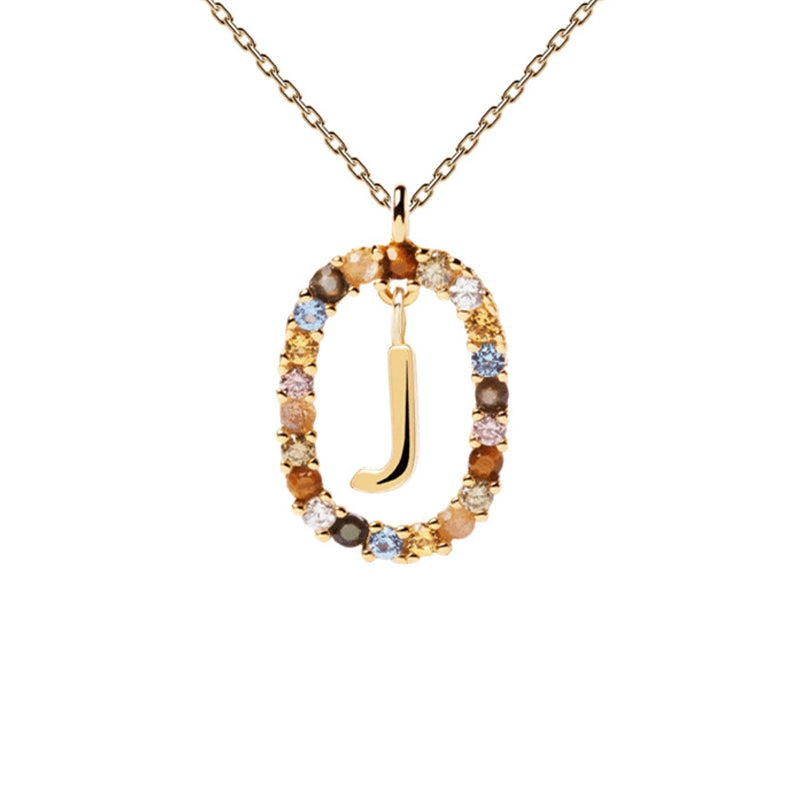 Bunte Kristall-Buchstabe-Halskette