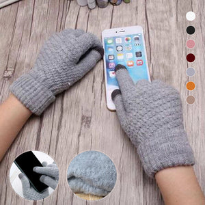 Milduall Strickhandschuhe Bildschirmberührbare Verdickte Winterhandschuhe