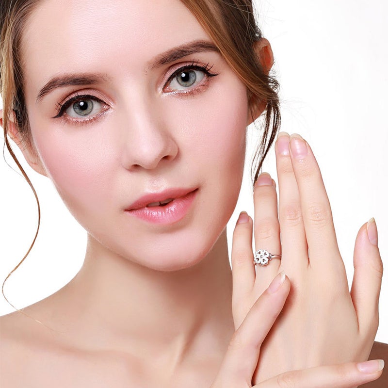 Drehbarer Diamanten Vierblättriger Kleeblatt Ring