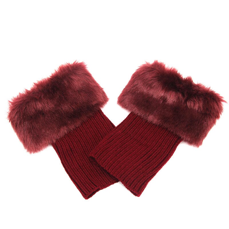 Damen Warme Stiefelüberzüge mit Pelzbesatz