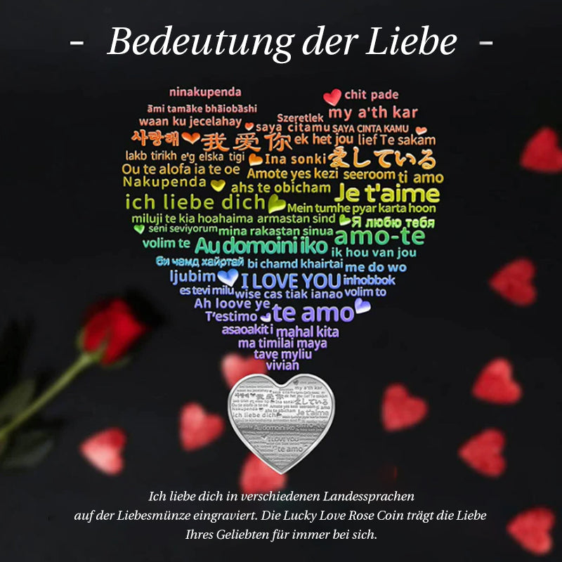 Rose Gedenkmünze in Herzform