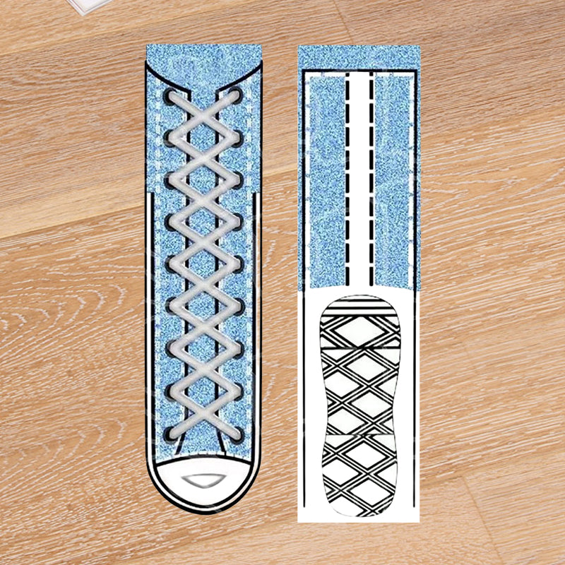 Lustige Socken mit Schnürsenkelaufdruck