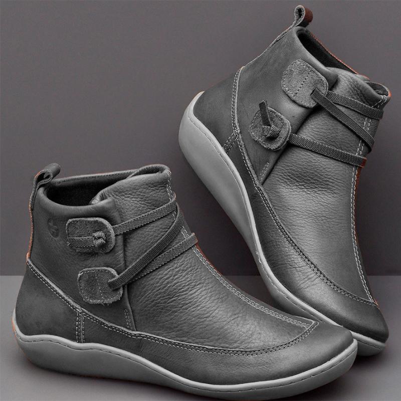 Geflochtener Riemen Flacher Absatz Ganzjahresstiefel