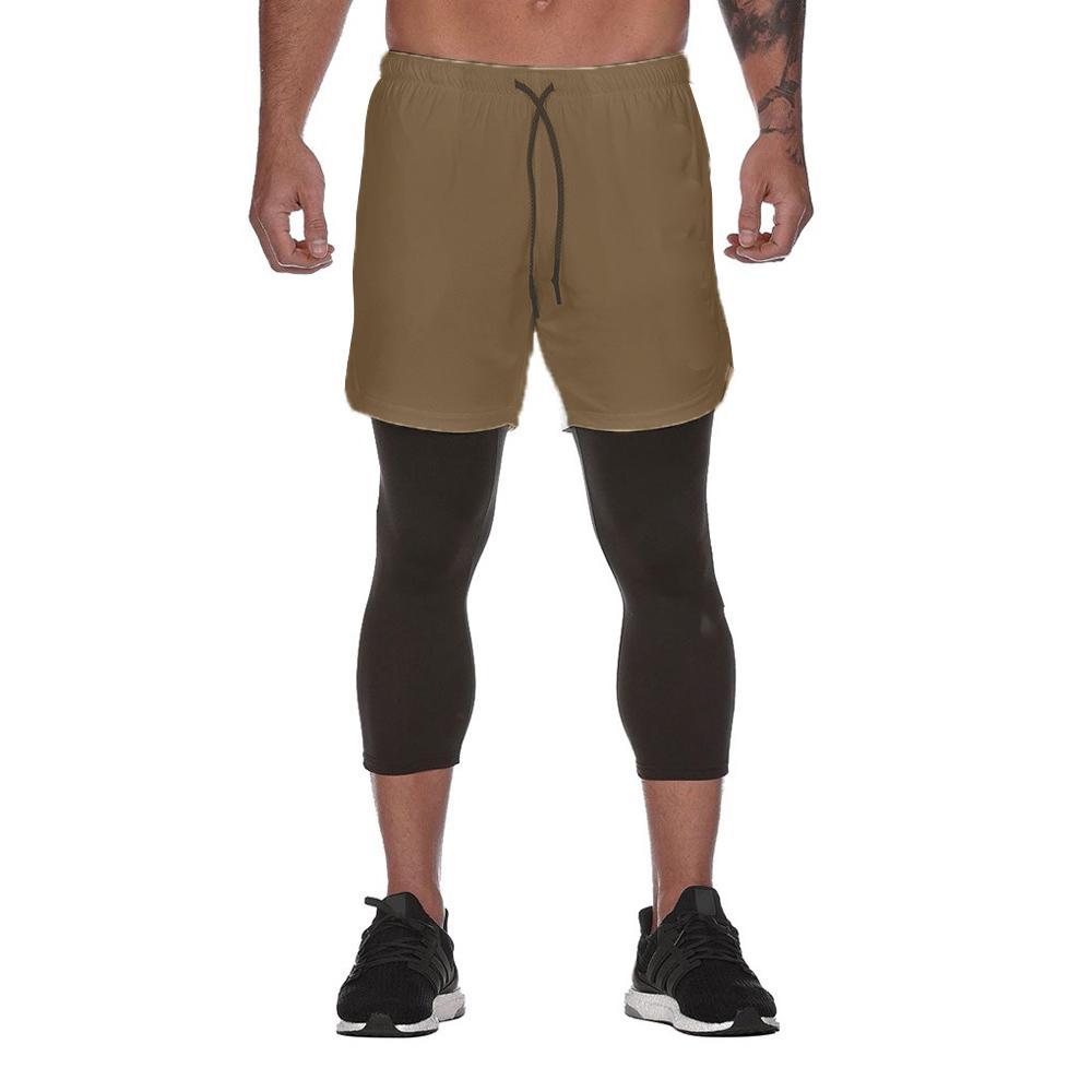 2-in-1-Fitness-Turnhose mit sicherer Tasche ( Shorts & Verkürzte Hose)
