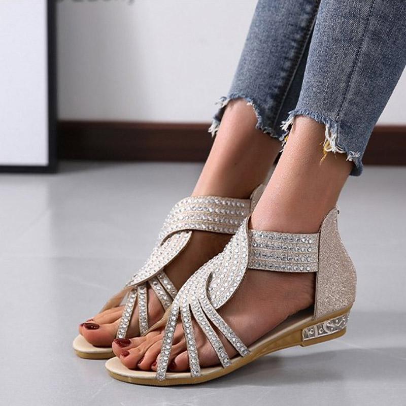 Frau Sommer Strass Sandalen
