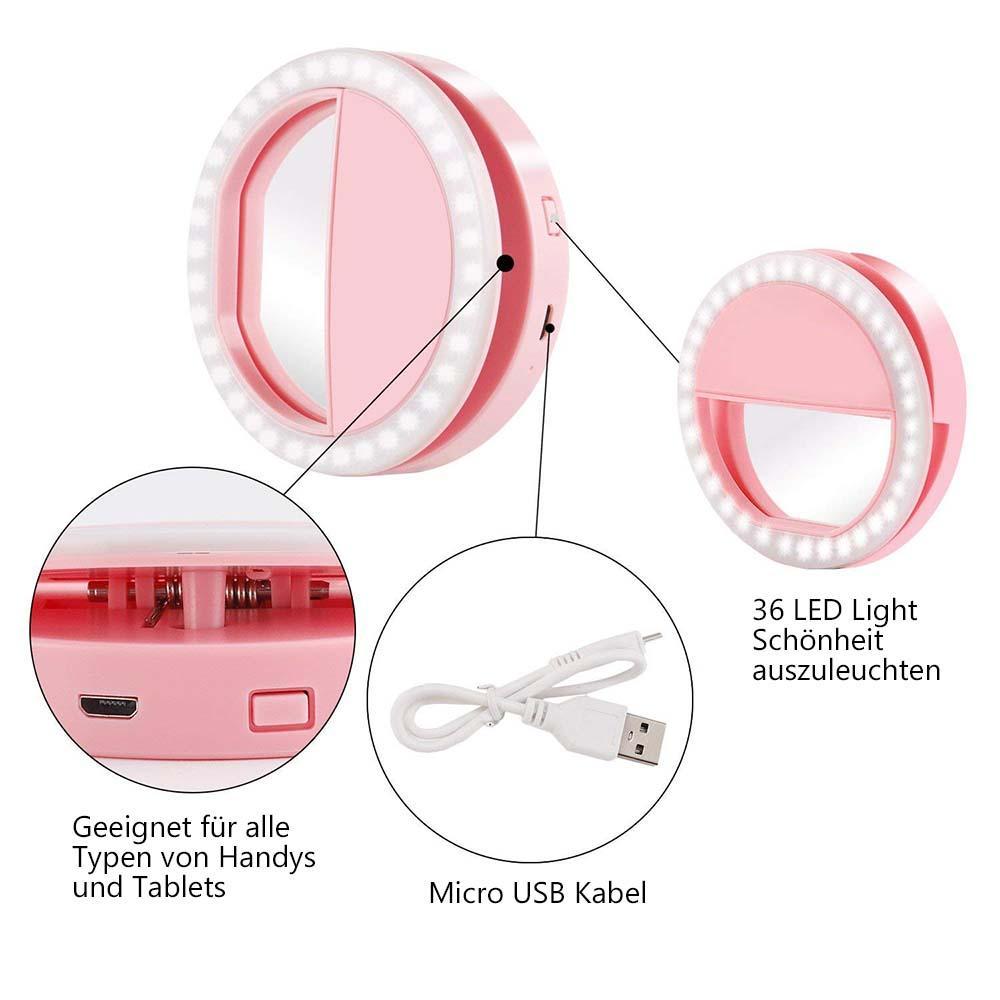 Bequee wiederaufladbare Selfie Ring Licht